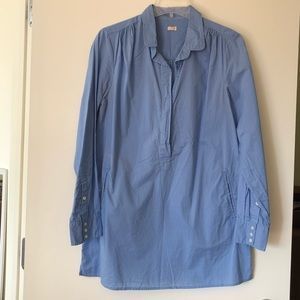 J.Crew blue long sleeve collared tunic w/ pockets